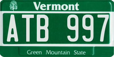 VT license plate ATB997