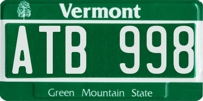 VT license plate ATB998