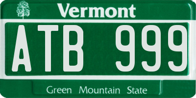 VT license plate ATB999