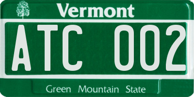 VT license plate ATC002