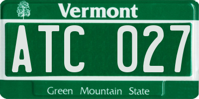 VT license plate ATC027