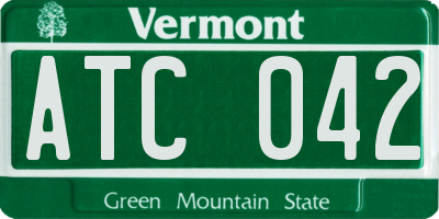 VT license plate ATC042