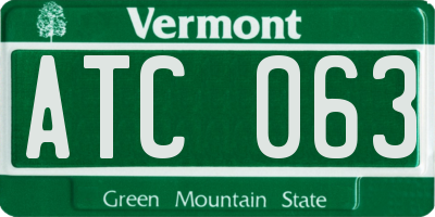 VT license plate ATC063