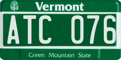 VT license plate ATC076