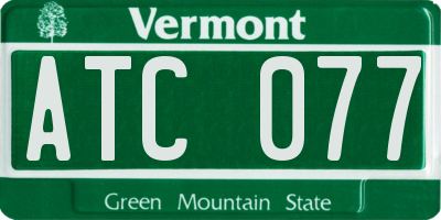 VT license plate ATC077
