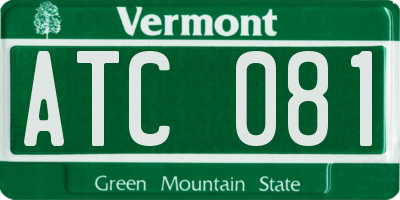 VT license plate ATC081