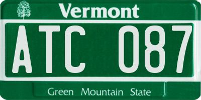 VT license plate ATC087