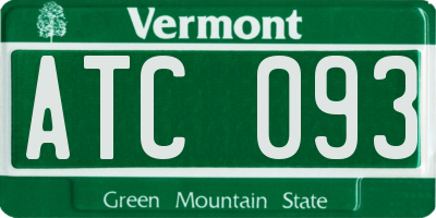VT license plate ATC093