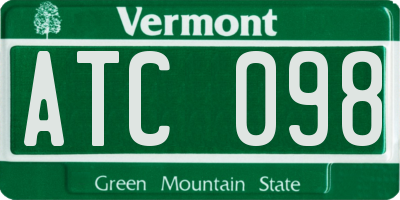 VT license plate ATC098