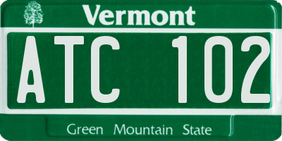 VT license plate ATC102