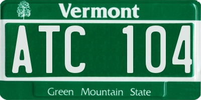 VT license plate ATC104