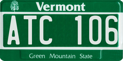 VT license plate ATC106
