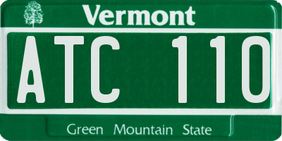 VT license plate ATC110