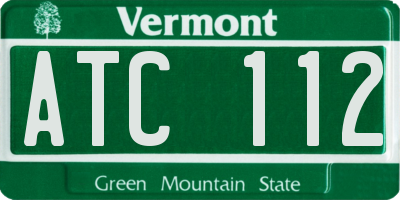 VT license plate ATC112