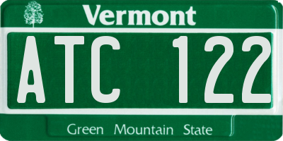VT license plate ATC122