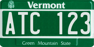 VT license plate ATC123