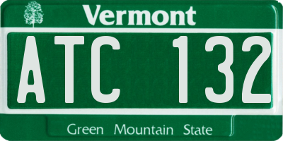 VT license plate ATC132