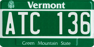 VT license plate ATC136