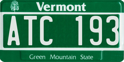 VT license plate ATC193