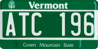 VT license plate ATC196