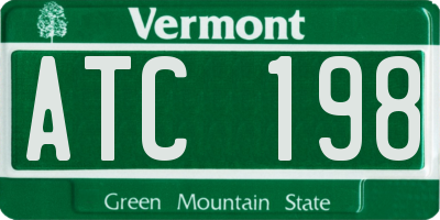 VT license plate ATC198