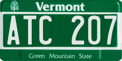 VT license plate ATC207