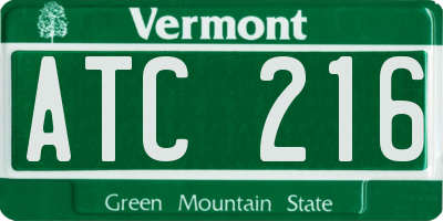 VT license plate ATC216