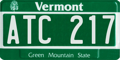 VT license plate ATC217