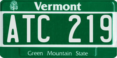 VT license plate ATC219