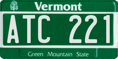 VT license plate ATC221