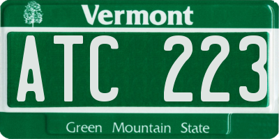 VT license plate ATC223