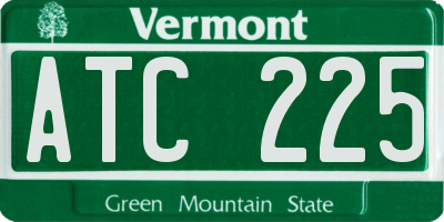 VT license plate ATC225