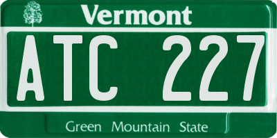 VT license plate ATC227