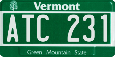 VT license plate ATC231