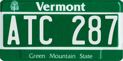VT license plate ATC287