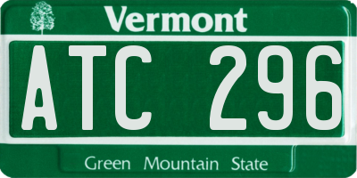 VT license plate ATC296