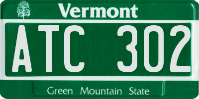 VT license plate ATC302
