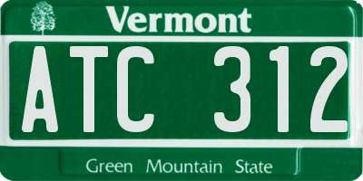 VT license plate ATC312