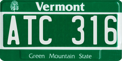 VT license plate ATC316