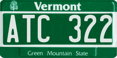 VT license plate ATC322