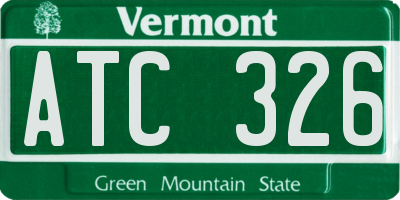 VT license plate ATC326