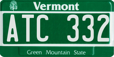 VT license plate ATC332