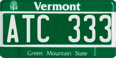 VT license plate ATC333