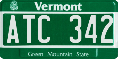 VT license plate ATC342