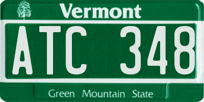 VT license plate ATC348