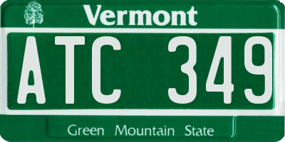 VT license plate ATC349