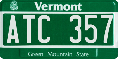 VT license plate ATC357