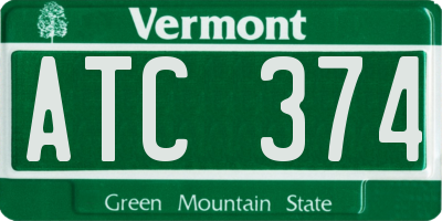 VT license plate ATC374