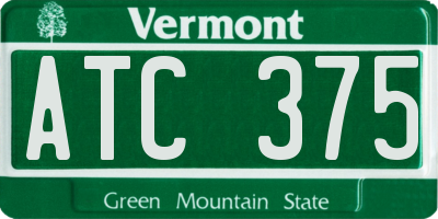 VT license plate ATC375