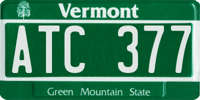 VT license plate ATC377